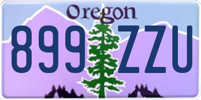 OR license plate 899ZZU