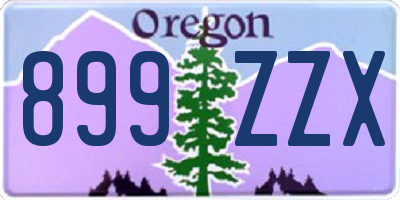 OR license plate 899ZZX