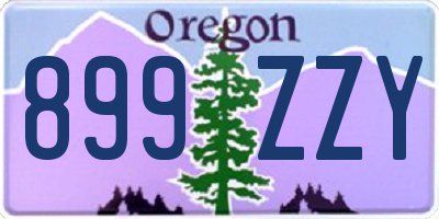 OR license plate 899ZZY