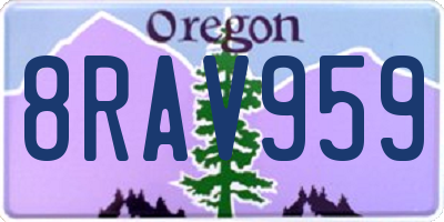 OR license plate 8RAV959