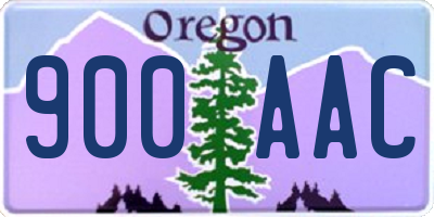 OR license plate 900AAC