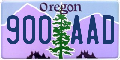 OR license plate 900AAD