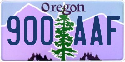 OR license plate 900AAF