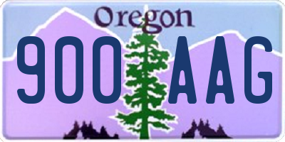 OR license plate 900AAG