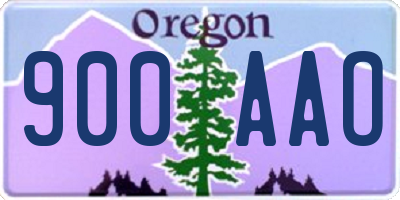 OR license plate 900AAO