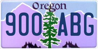 OR license plate 900ABG