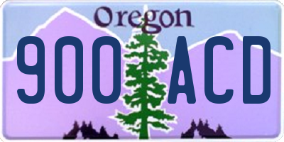 OR license plate 900ACD