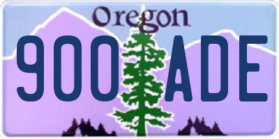 OR license plate 900ADE