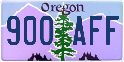 OR license plate 900AFF