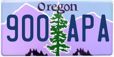 OR license plate 900APA