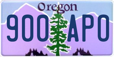 OR license plate 900APO