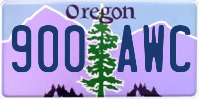 OR license plate 900AWC