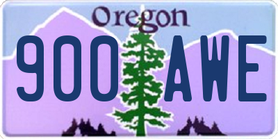 OR license plate 900AWE