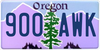 OR license plate 900AWK