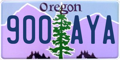 OR license plate 900AYA
