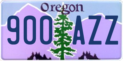 OR license plate 900AZZ