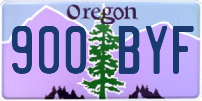 OR license plate 900BYF