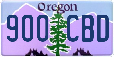 OR license plate 900CBD