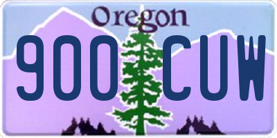 OR license plate 900CUW