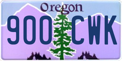 OR license plate 900CWK