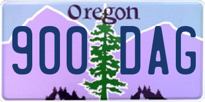 OR license plate 900DAG