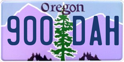 OR license plate 900DAH