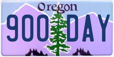 OR license plate 900DAY