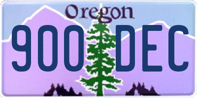 OR license plate 900DEC