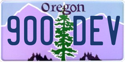 OR license plate 900DEV