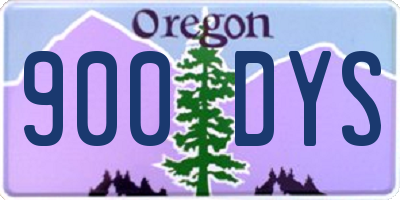 OR license plate 900DYS