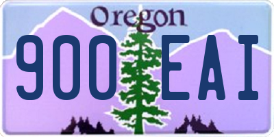 OR license plate 900EAI