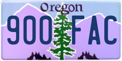 OR license plate 900FAC