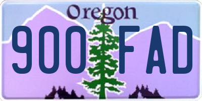 OR license plate 900FAD