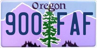 OR license plate 900FAF