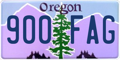 OR license plate 900FAG