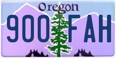 OR license plate 900FAH