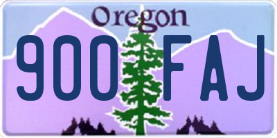 OR license plate 900FAJ