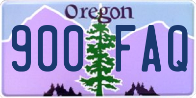 OR license plate 900FAQ