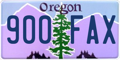 OR license plate 900FAX