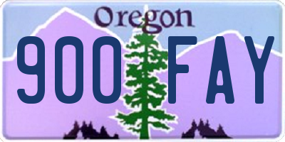 OR license plate 900FAY