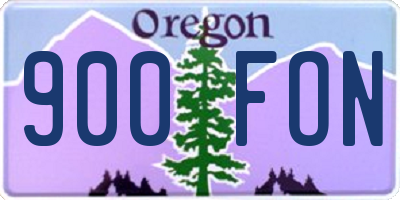 OR license plate 900FON