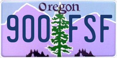 OR license plate 900FSF