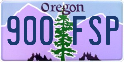 OR license plate 900FSP