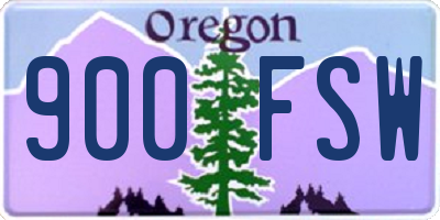 OR license plate 900FSW