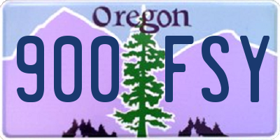 OR license plate 900FSY