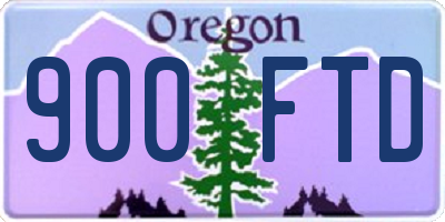 OR license plate 900FTD