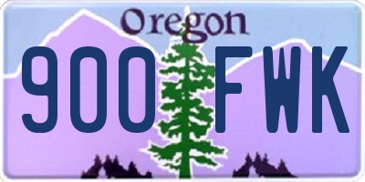 OR license plate 900FWK