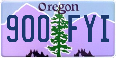 OR license plate 900FYI