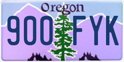 OR license plate 900FYK