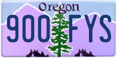 OR license plate 900FYS